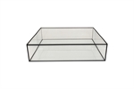 151037 Kasse med låg i glas med sorte kanter 25 x 25 x 11 cm - Tinashjemn